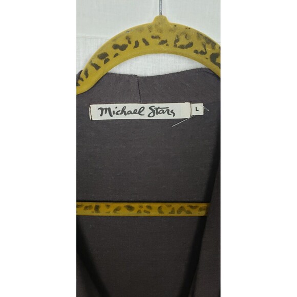 Michael Stars Dress‎ Large Brown Faux Wrap Ruched Sides Casual Workwear Classy - Picture 3 of 6